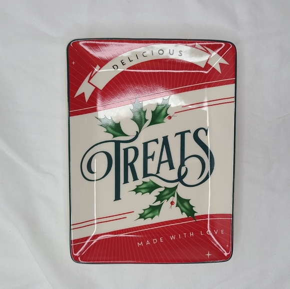 Lenox Vintage Treats "TREATS" Spoon Rest Tray NIB 6.5" - Picture 3 of 6